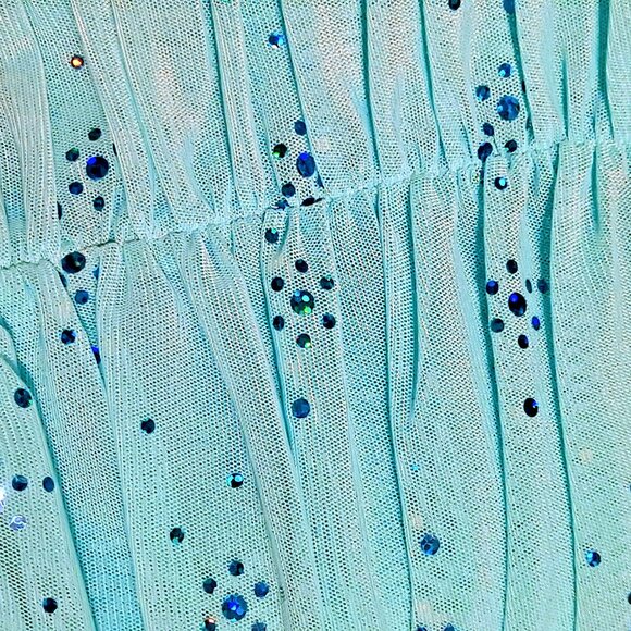 NWT Victoria Secret sexy little things Blue Sequin glitter Top Med Ruffle bottom - Picture 5 of 12